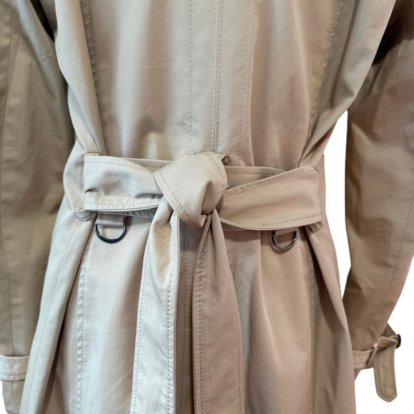 NWOT Banana Republic Sz L Trench Coat with Belt Knee Length Khaki Tan Modern - Picture 11 of 13